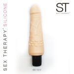 Vibrador realístico Sex Therapy color beige natural con textura venosa y puntos estimulantes