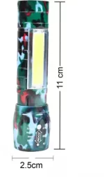 Mini Linterna LED Recargable Camuflada con Zoom, Luz Frontal y Lateral - Imagen 2