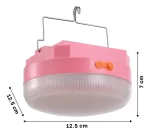 Lámpara Led Solar color rosa con medidas 12,5X12,5X7cm