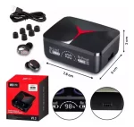 Auriculares Bluetooth M90 Pro con estuche de carga con pantalla de carga, caja, cable USB y gomitas de repuesto