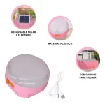 Lámpara Led Solar características sobre fondo blanco