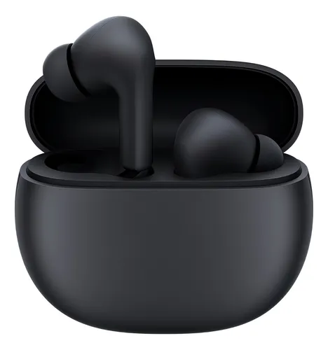 Auriculares Redmi Buds 4 negro dentro de su estuche sobre fondo blanco