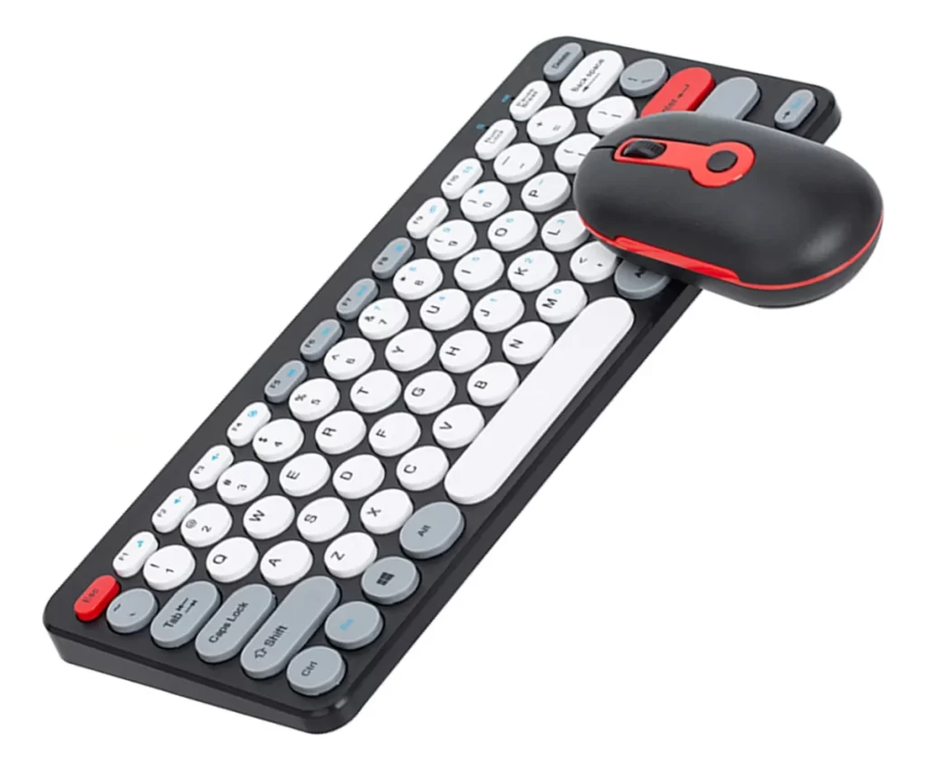 Teclado Mouse Knup KP-2065, combo USB ergonómico color negro