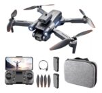 detalle de todos los accesorios que trae el producto: drone, control de mando hélice, baterias estuche